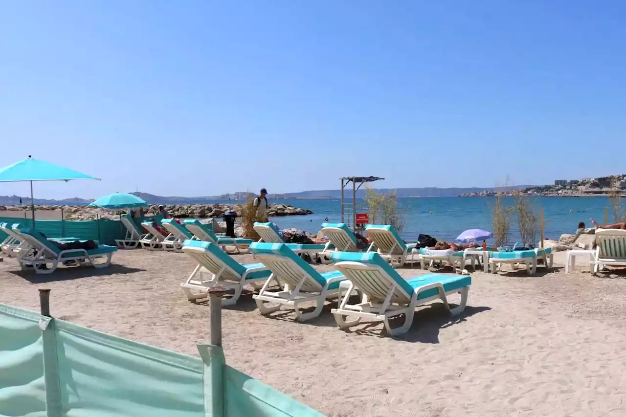 Les transats de retour à l’Escale Borély, mais en retrait de la plage