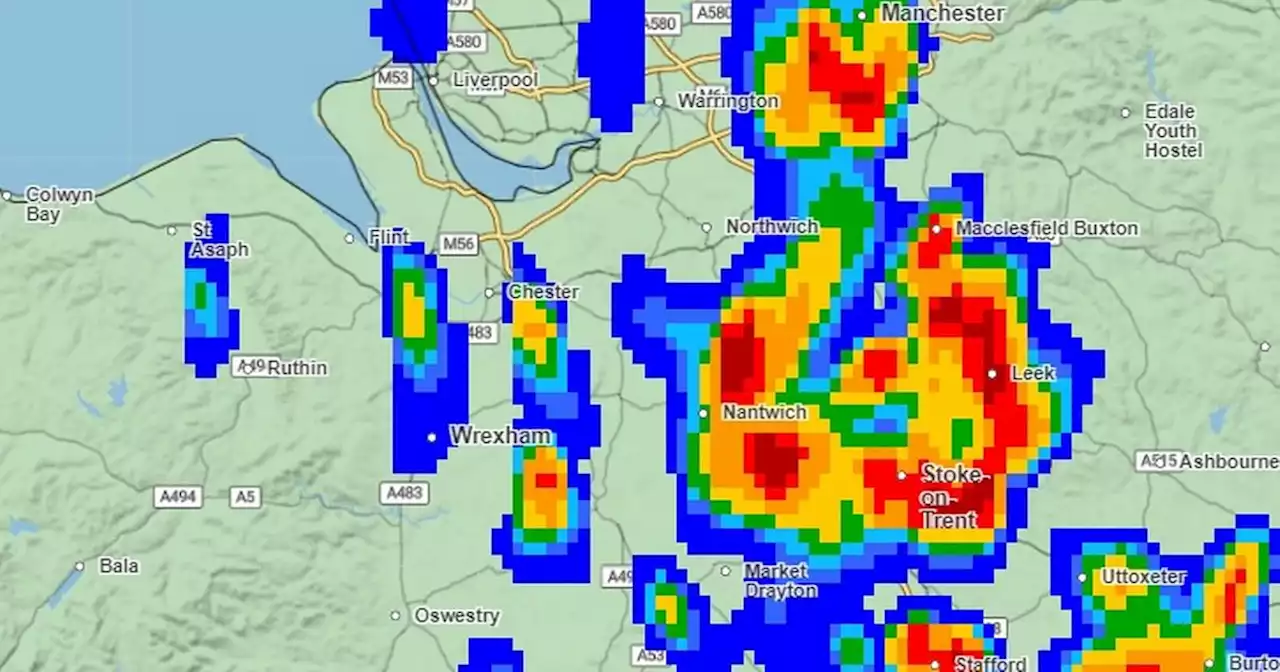 What time thunderstorms are forecast to hit Greater Manchester today