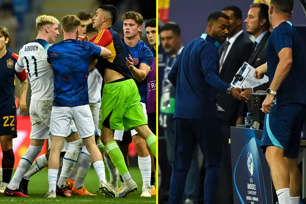 Ashley Cole sent off as England goals sparks melee between benches during U21 Euros final