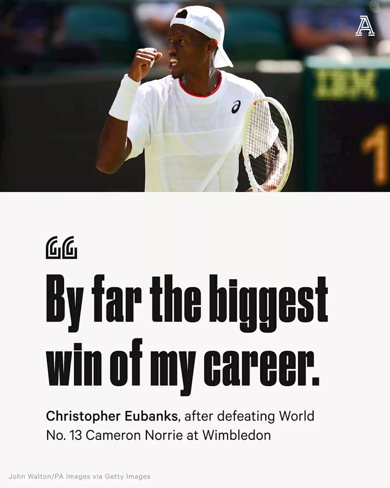 Christopher Eubanks: The 6ft 7in, ace-loving American who is making up for lost time