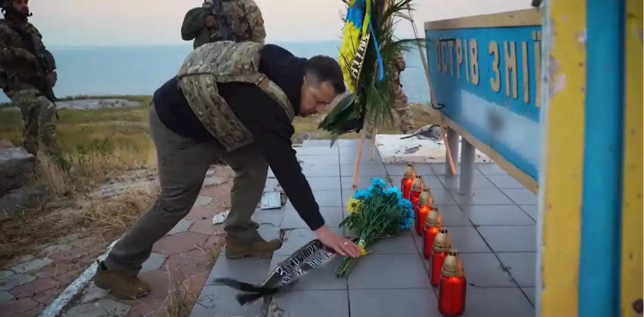 Volodymyr Zelensky visits Snake Island as war in Ukraine enters 500th day