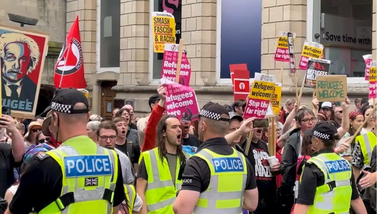 Rival protests in Lincoln over RAF Scampton asylum centre plans