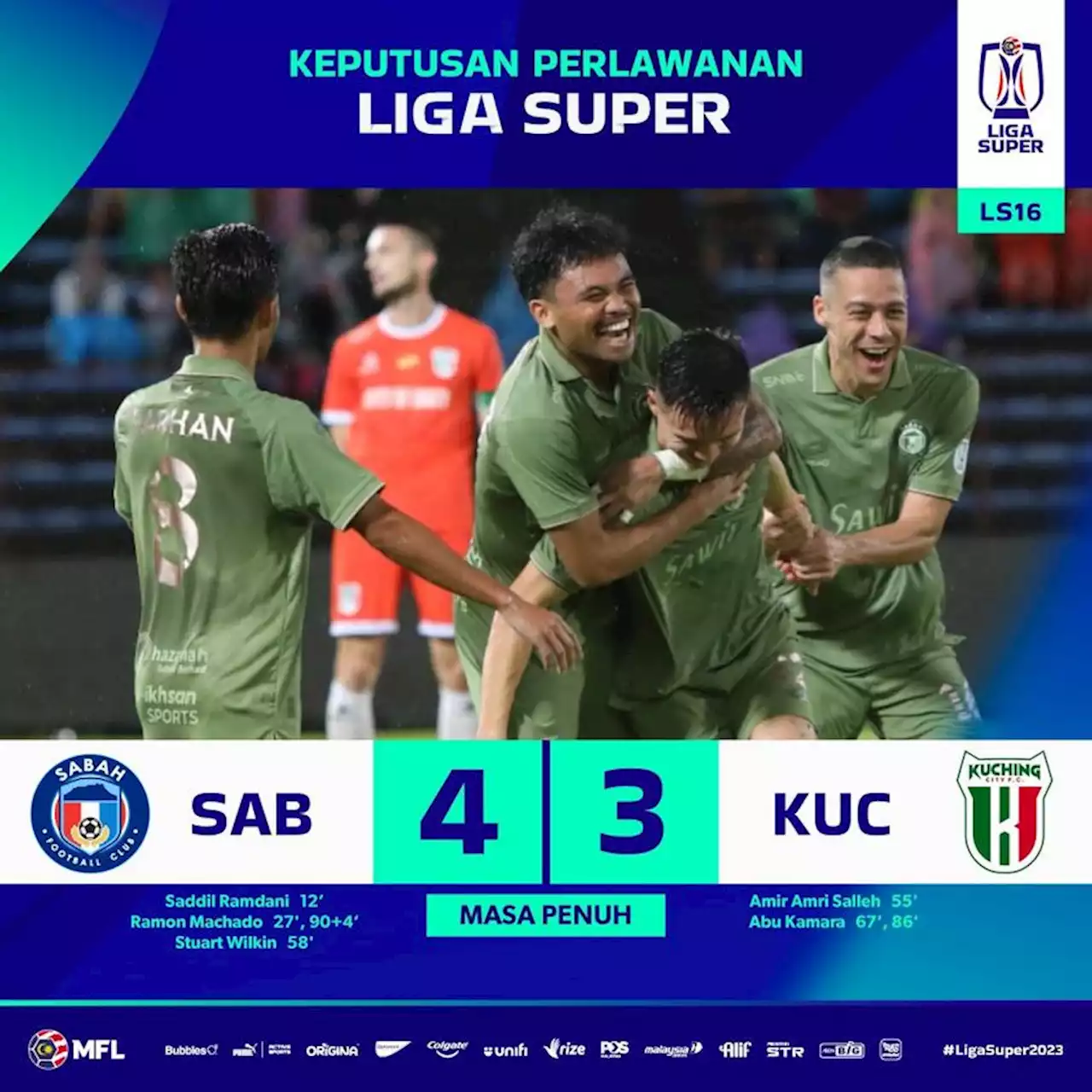 Jaringan minit akhir Ramon bantu Sabah tumpaskan Kuching City 4-3