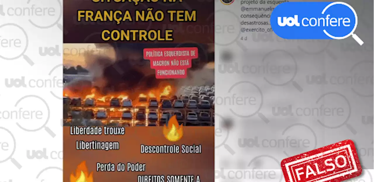 Vídeo mostra carros pegando fogo na Austrália, não protesto na França