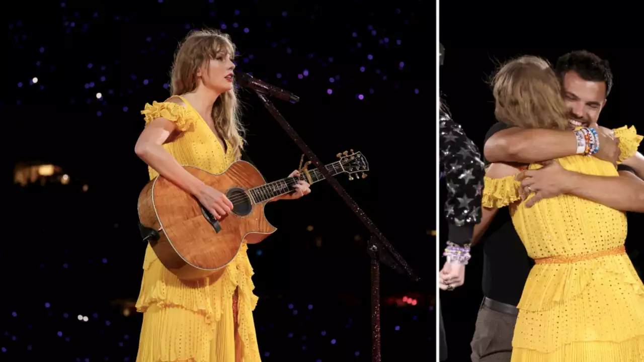 Taylor Swift luce vestido boho y botines para reencontrarse con Taylor Lautner en The Eras Tour