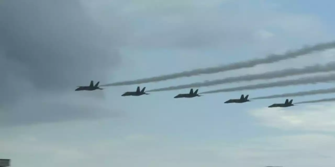 Storms shorten Blue Angels performance as thousands celebrate Red White and Blues week at Pensacola Beach