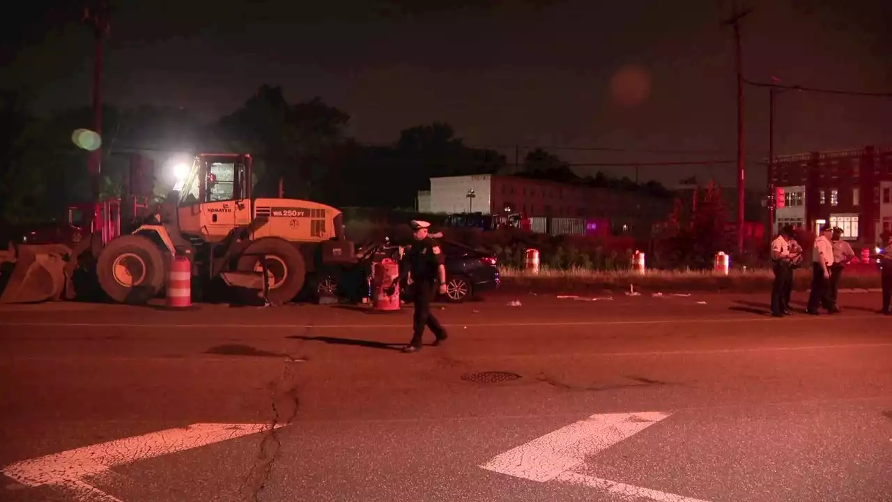 2 dead, 3 injured after collision with bulldozer on South Philadelphia street, police say