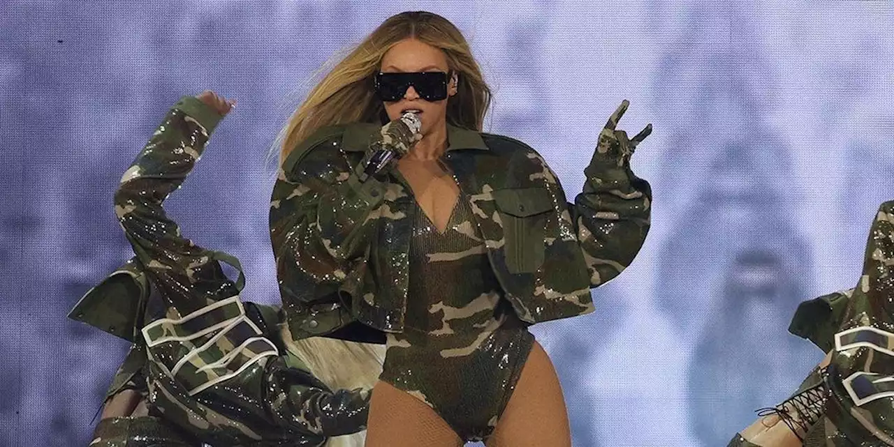 Beyoncé Debuts a Sequined Camo Bodysuit and Draped Diamond Minidress