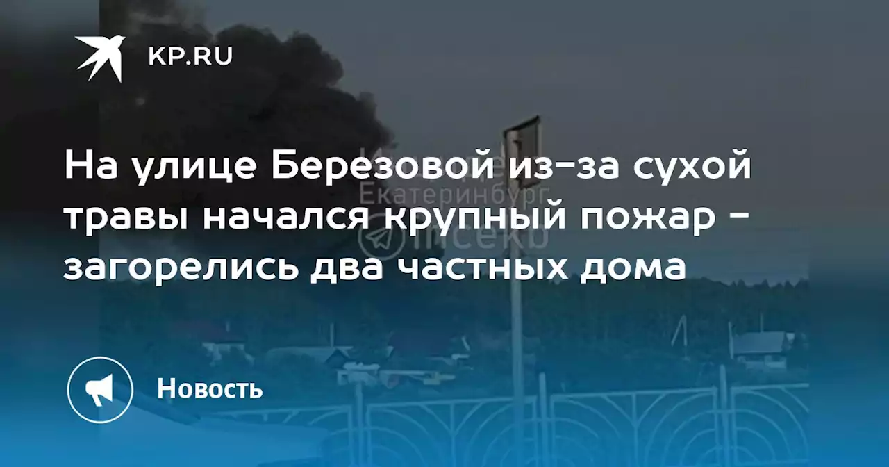 На улице Березовой из-за сухой травы начался крупный пожар - загорелись два частных дома