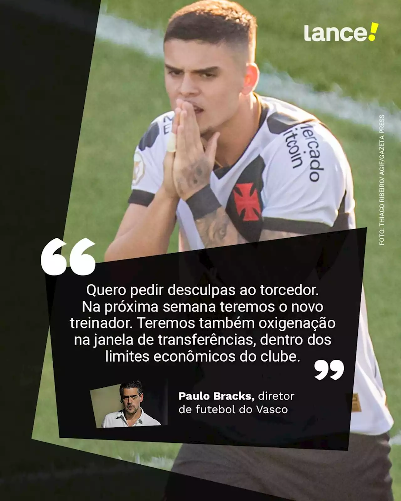 Diretores do Vasco pedem desculpas sobre o momento do time; Bracks garante reforços e um novo treinador