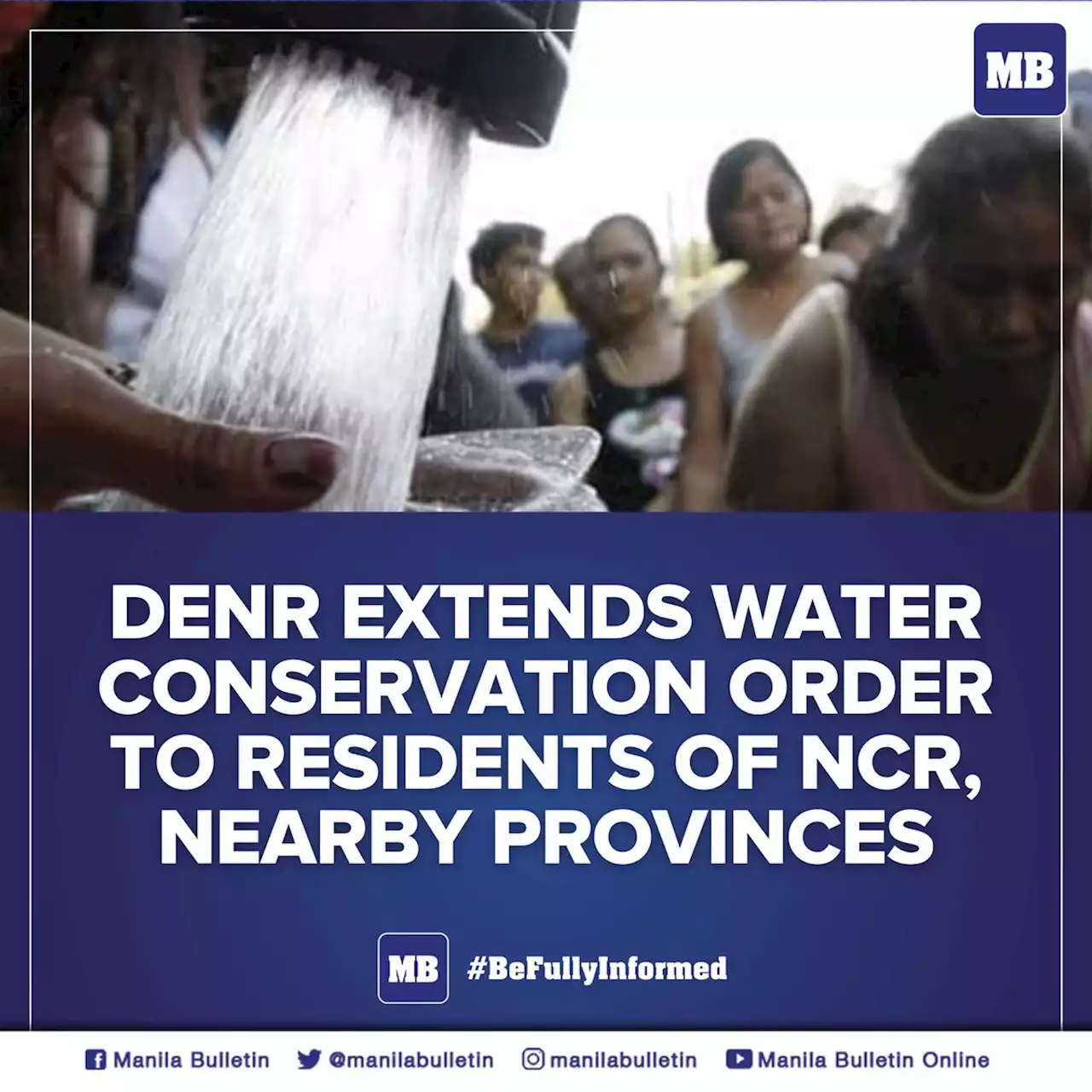 DENR extends water conservation order to residents of NCR, nearby provinces