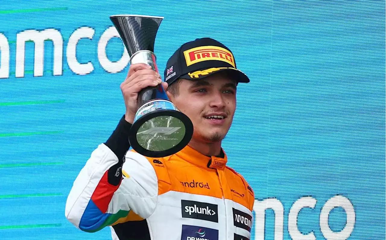 McLaren. Lando Norris y su felicidad por terminar 2do en Gran Bretaña