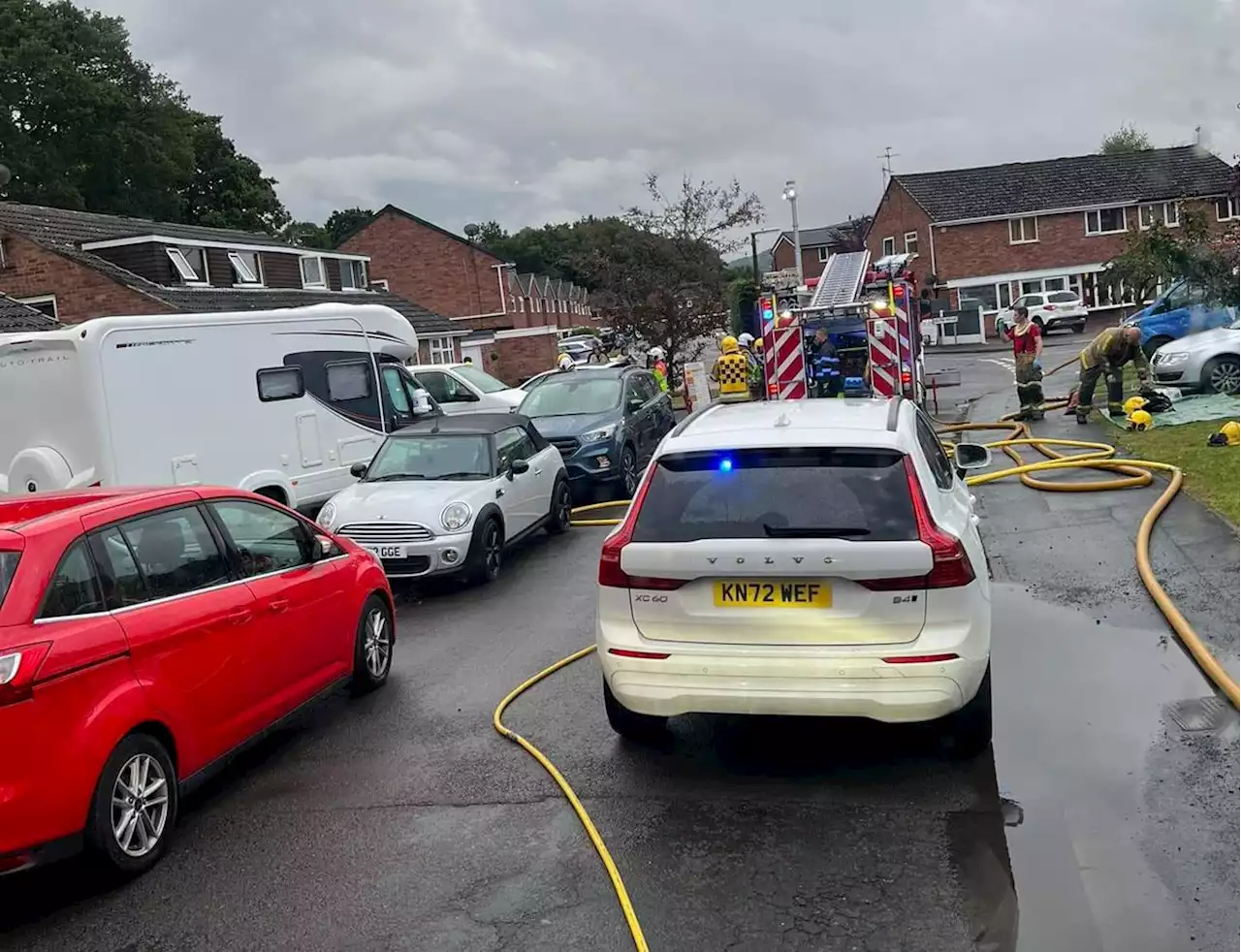 No injuries after three homes aflame in village near Telford