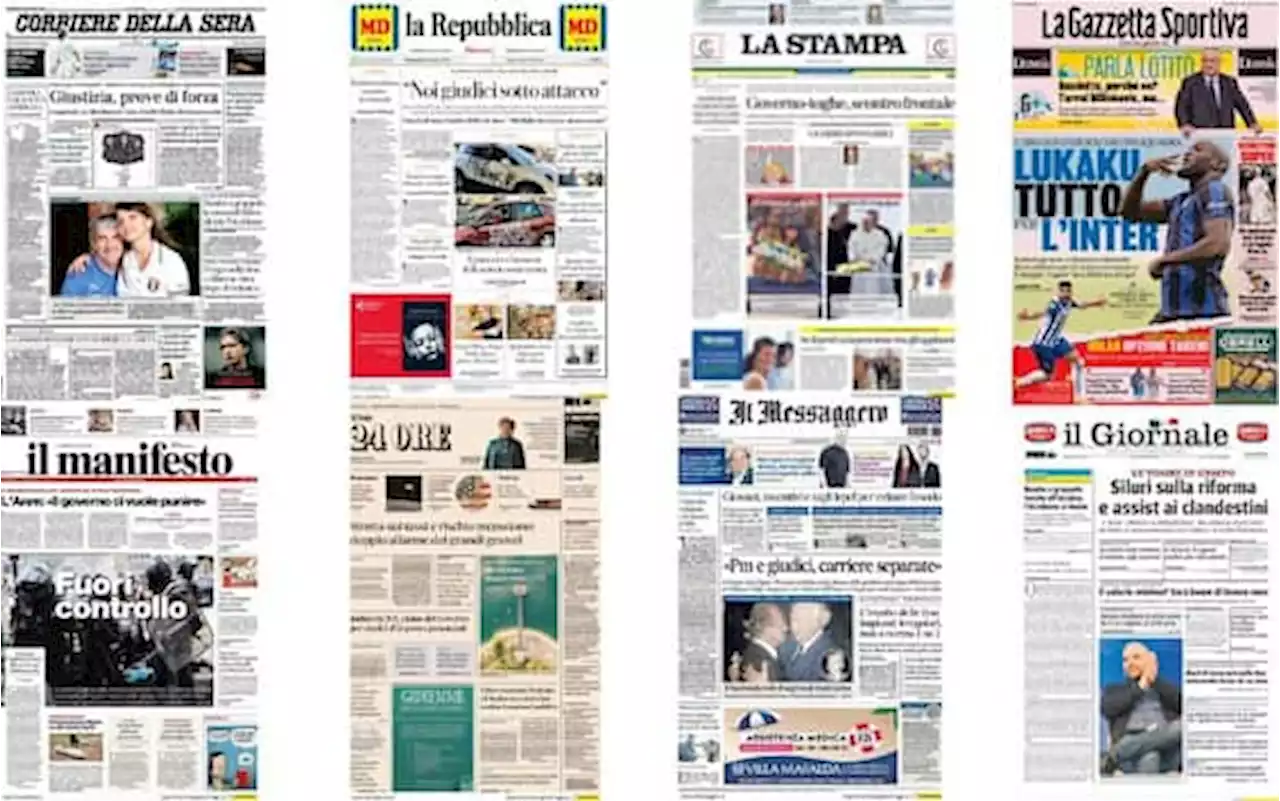 Le prime pagine dei quotidiani di oggi 9 luglio: la rassegna stampa