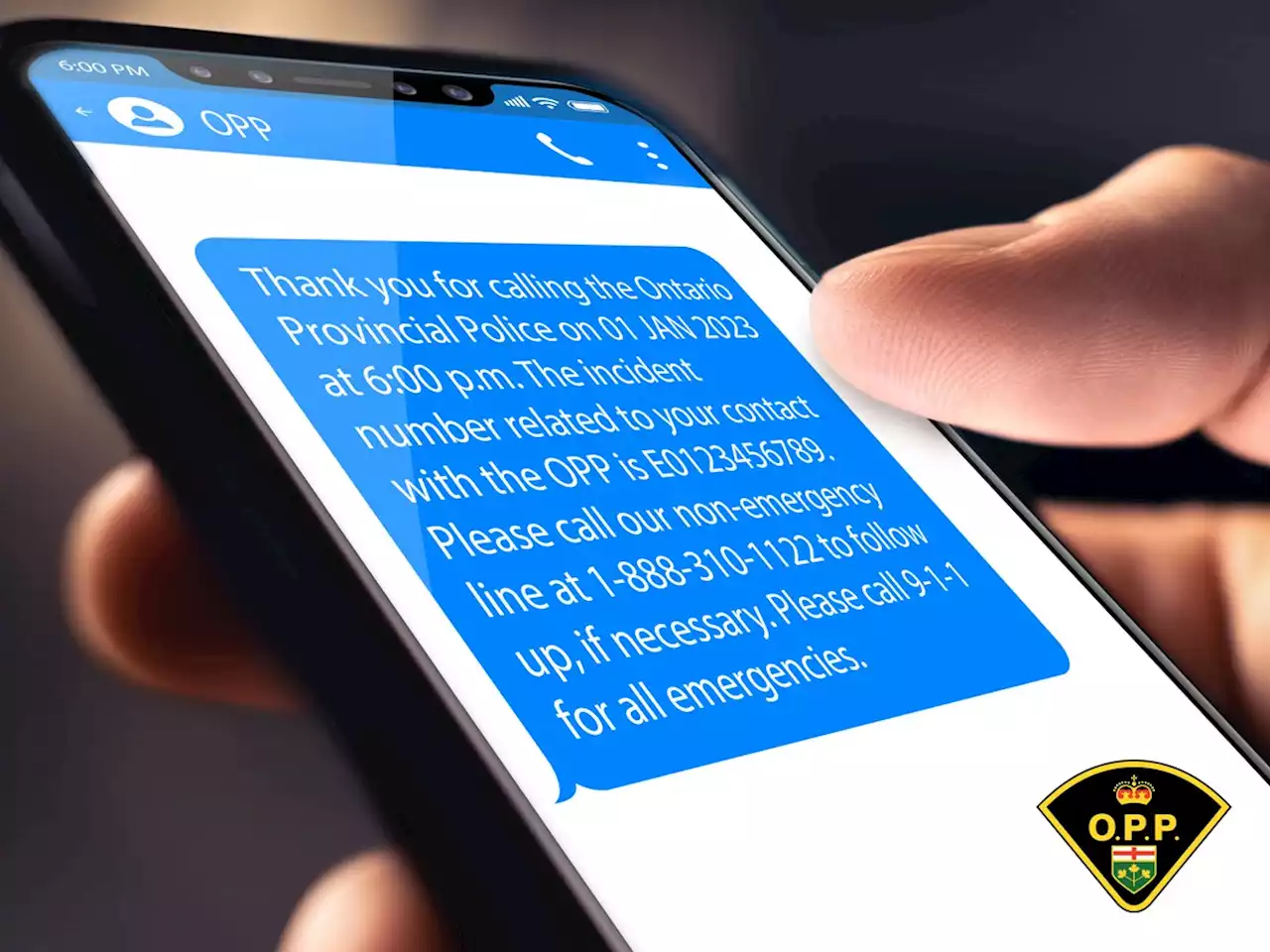 OPP launch text response for certain incident calls