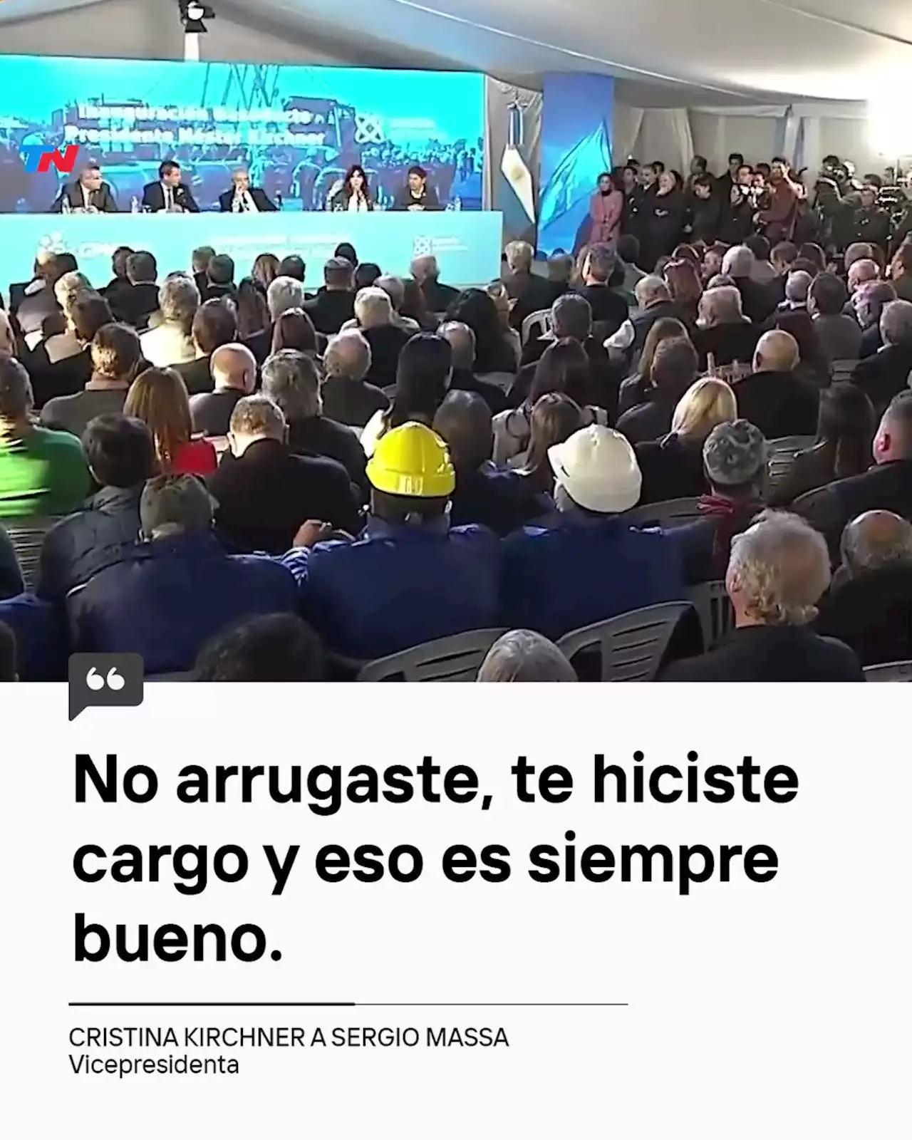 Cristina Kirchner, Alberto Fernández y Massa encabezaron la inauguración del Gasoducto Néstor Kirchner