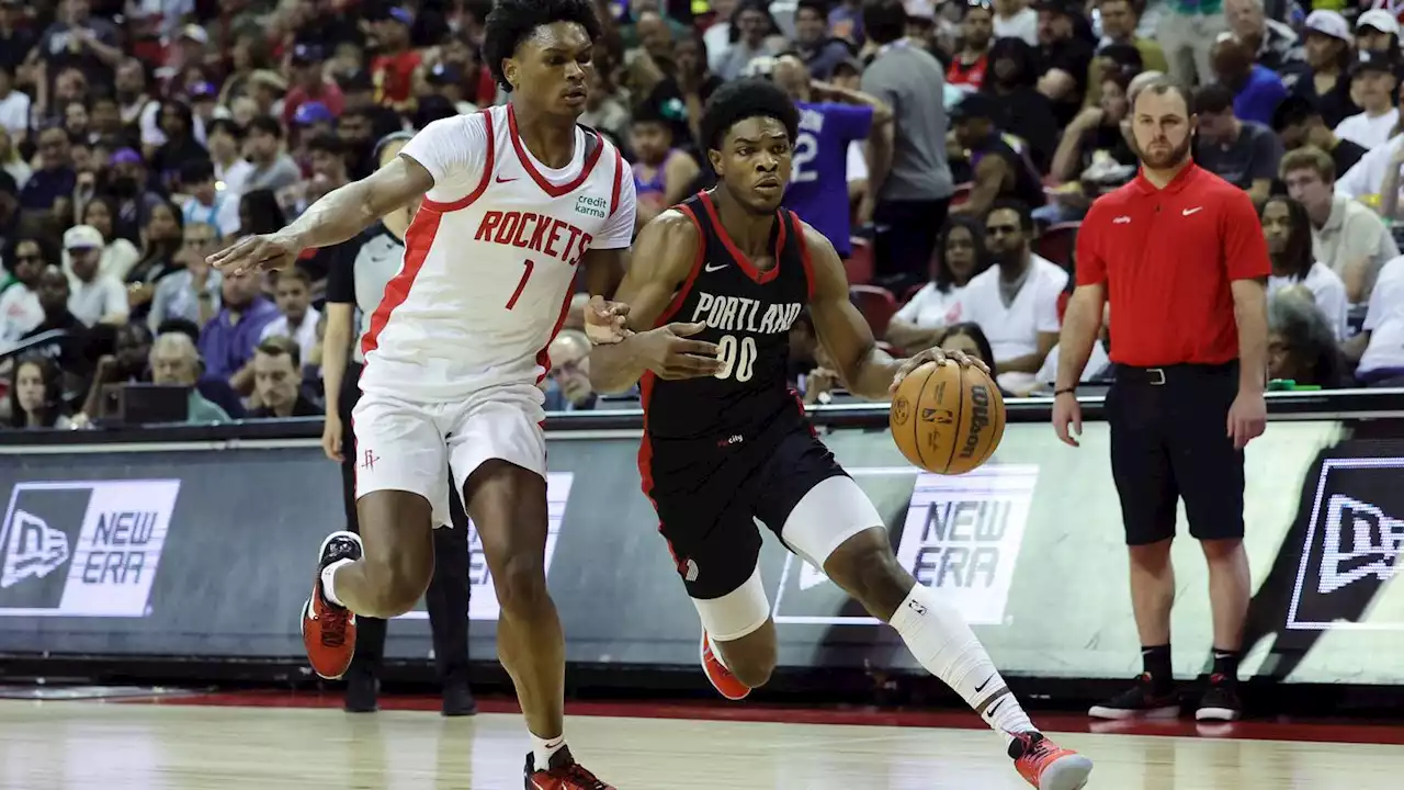 Rockets top pick Amen Thompson out for rest of Summer League with ankle sprain, Blazers wait on Scoot Henderson