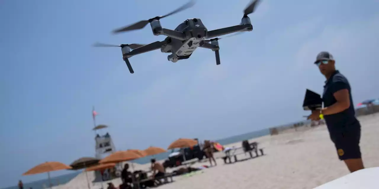 Drones sweep for sharks along New York’s coast during rise in encounters with beachgoers