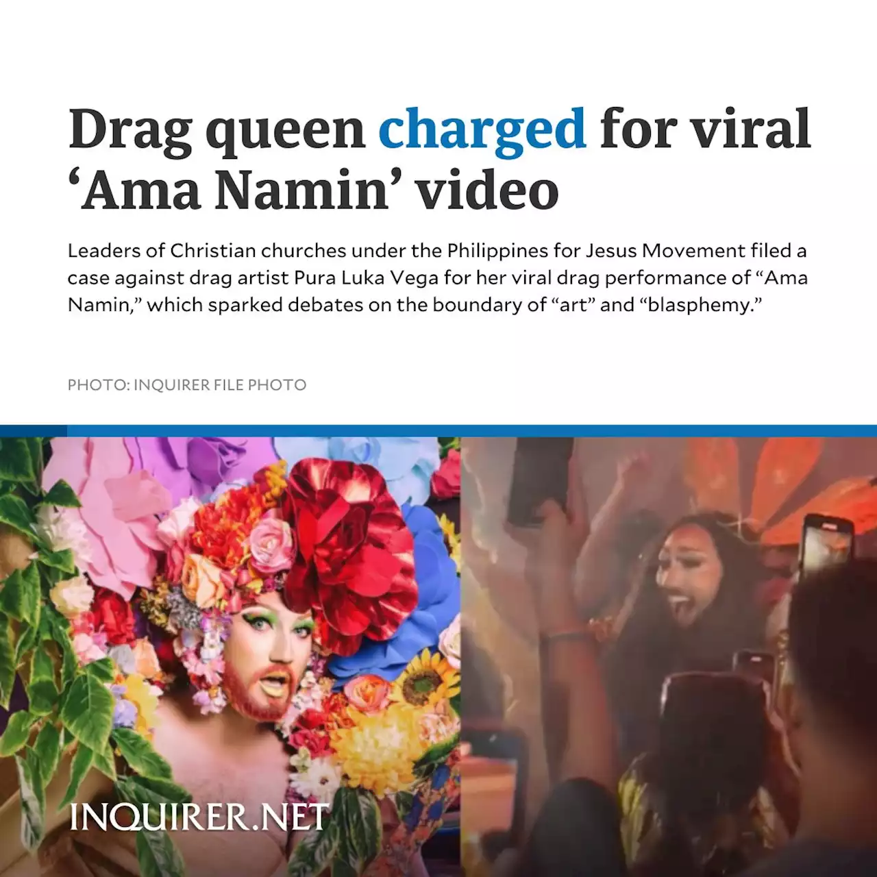 Drag queen charged for viral ‘Ama Namin’ video