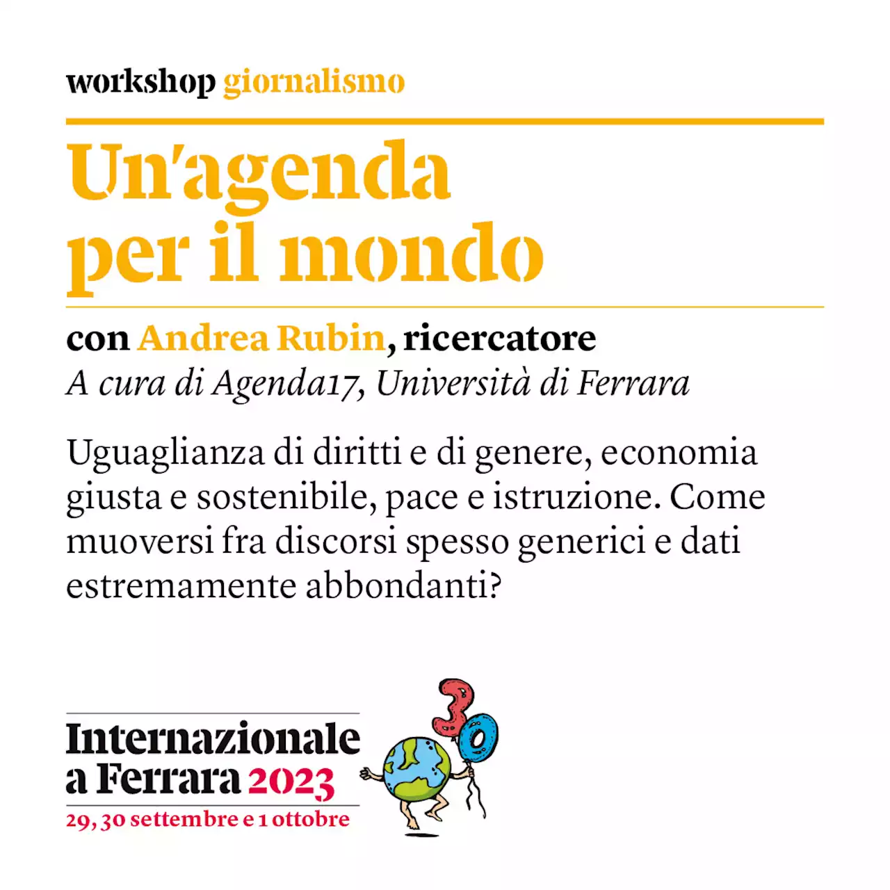 Un’agenda per il mondo