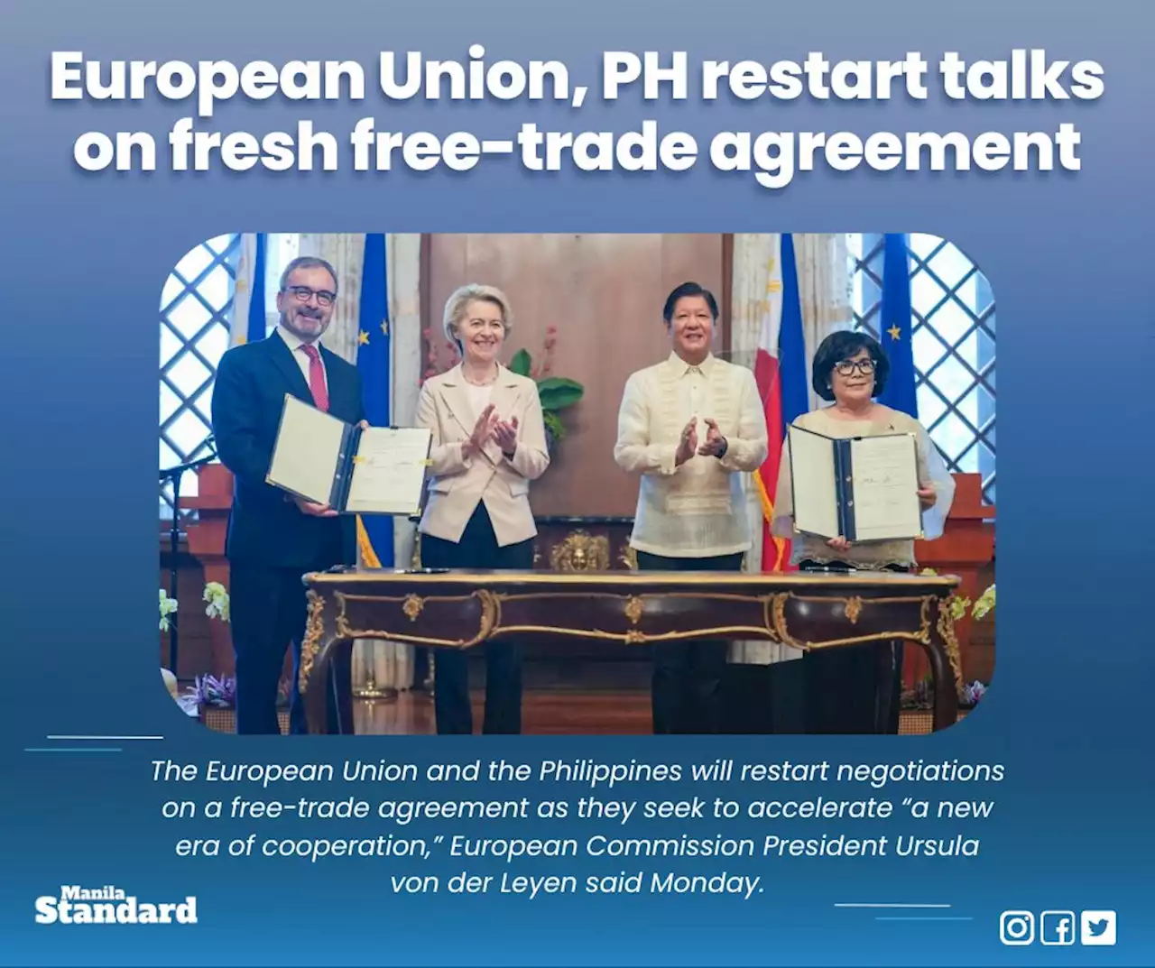 European Union, PH restart talks on fresh free-trade agreement