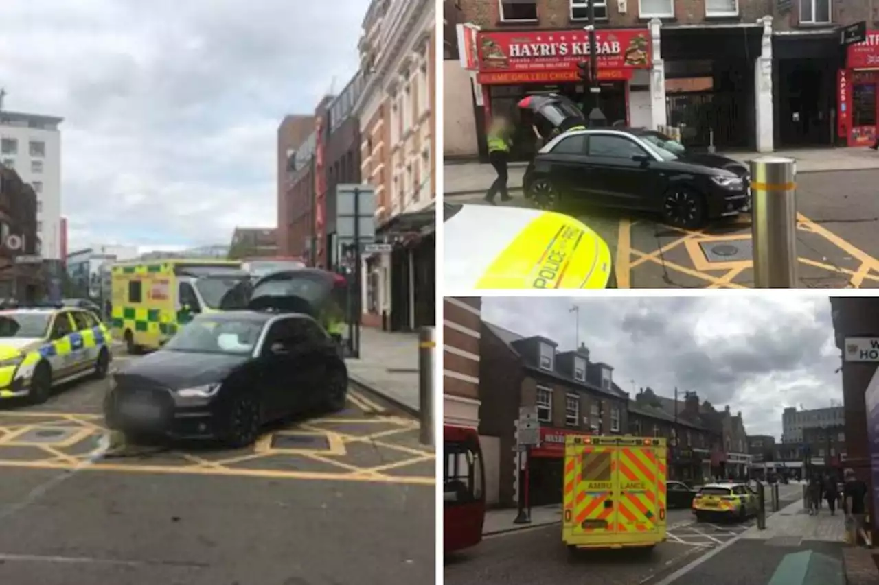 Car hits automatic bollard on road designated for bus use