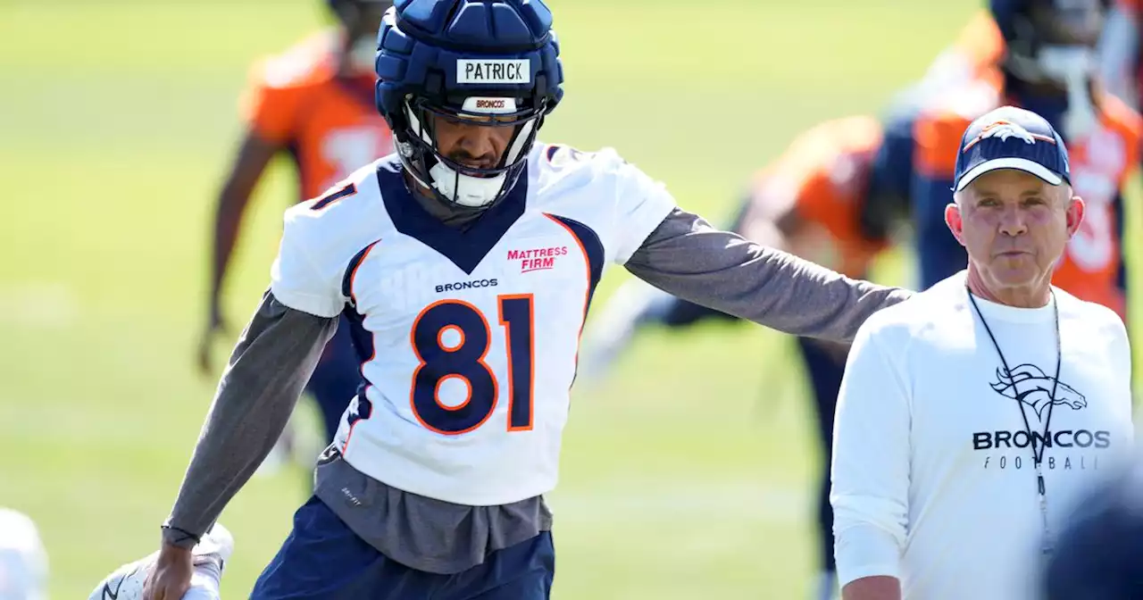 Broncos receiver Tim Patrick carted off field with leg injury