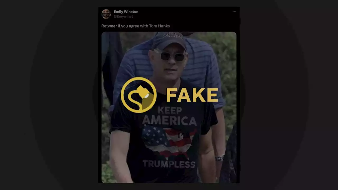 This Is a Fake Pic of Tom Hanks in a ‘Keep America Trumpless’ T-Shirt