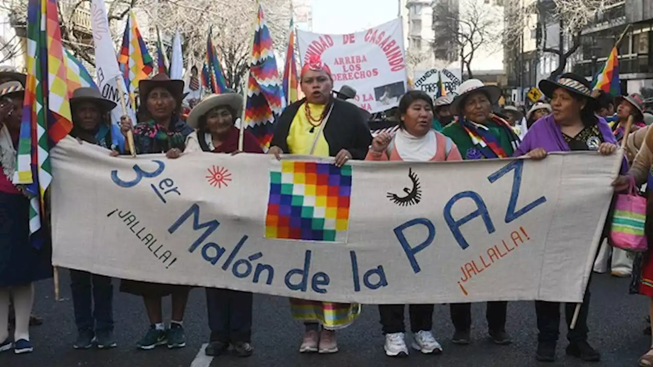 La marcha del 'Malón de la Paz' contra la reforma constitucional en Jujuy llega al Obelisco