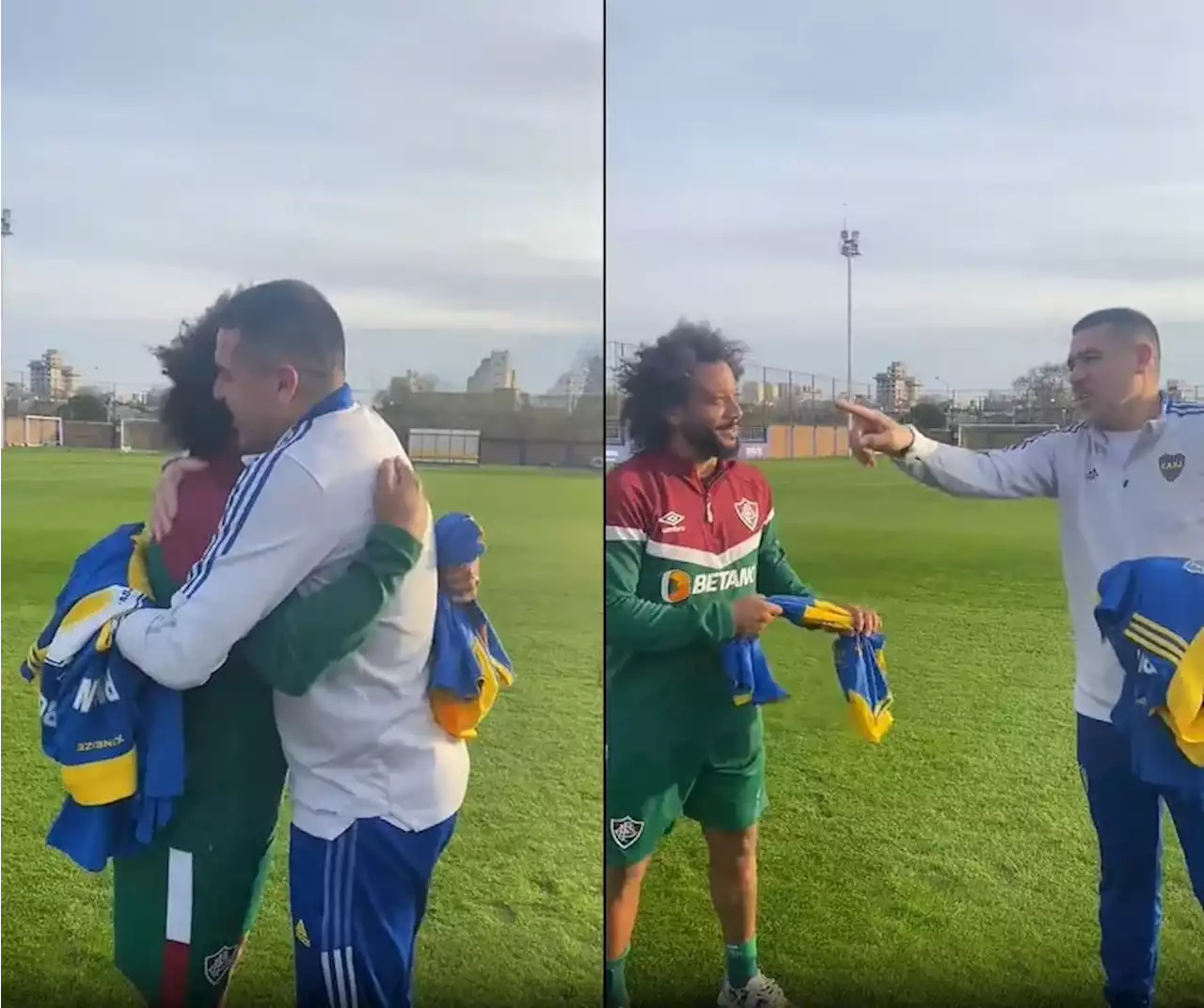 La imperdible charla entre Riquelme y Marcelo con elogios a Fabra: 'Como vos en Real Madrid, él para nosotros' - TyC Sports