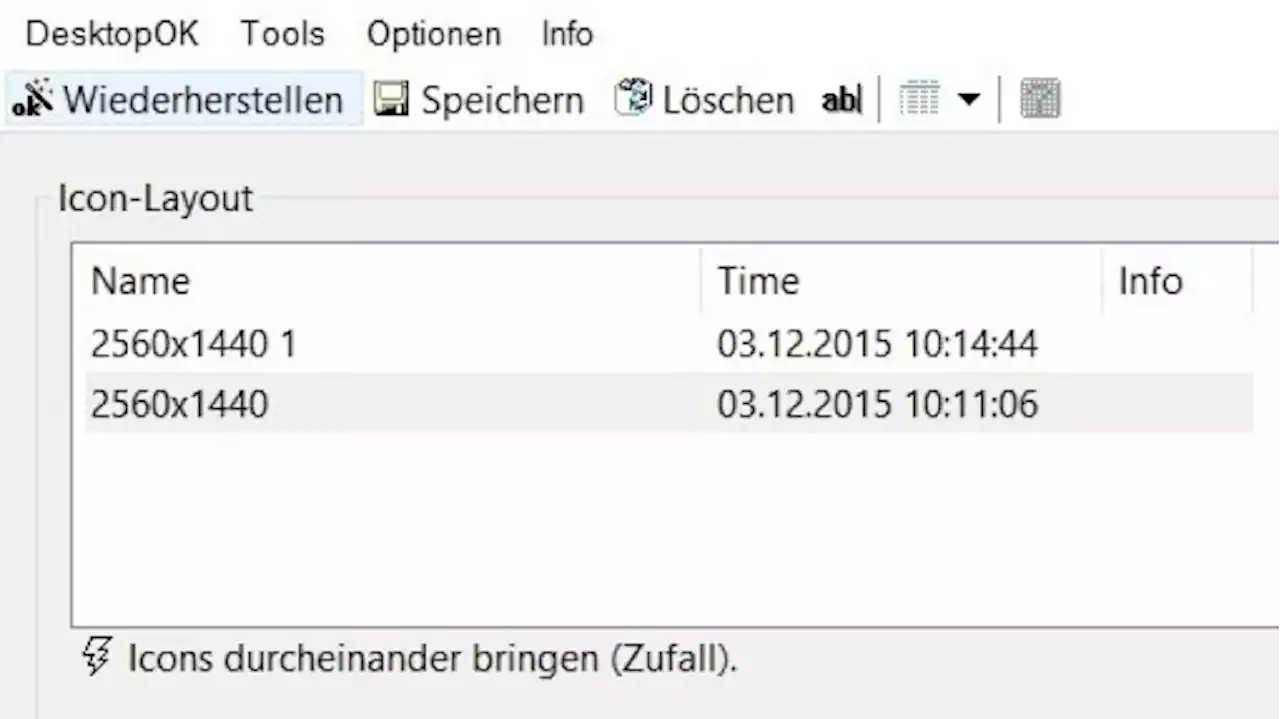 DesktopOK Download - Position der Desktop-Icons sichern