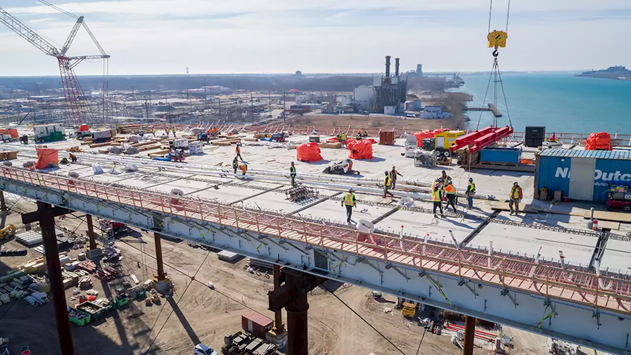 Towers almost complete as Gordie Howe bridge spans begin to cross river - constructconnect.com - Daily Commercial News