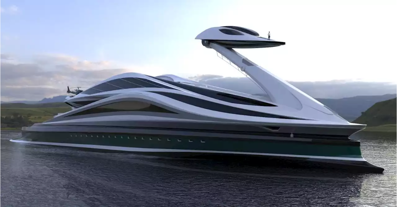 Swan-shaped luxury electric yacht can turn into a 52-feet mini-boat