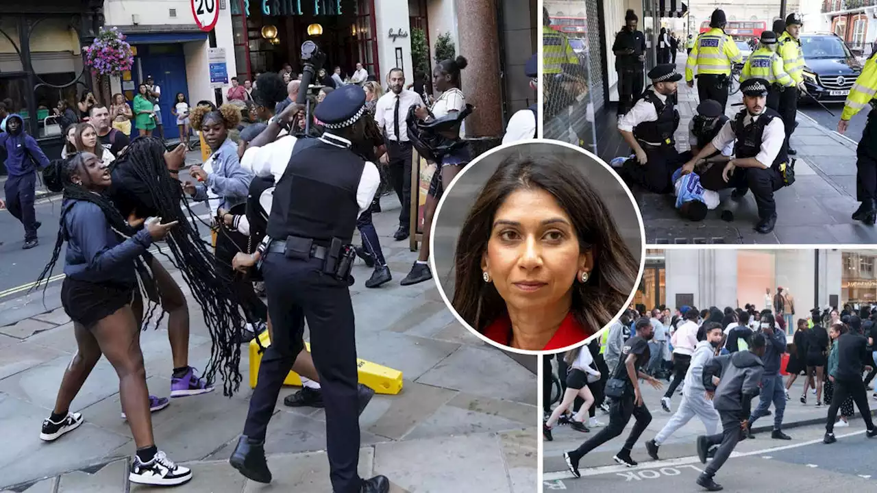 'Hunt them down and lock them up': Suella Braverman demands police crackdown after Oxford Street chaos