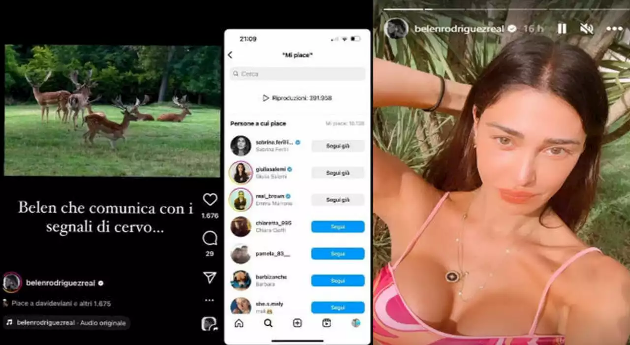 Belen Rodriguez e la frecciatina con le 'corna' a De Martino, tra i commenti spunta il like di Emma Marrone