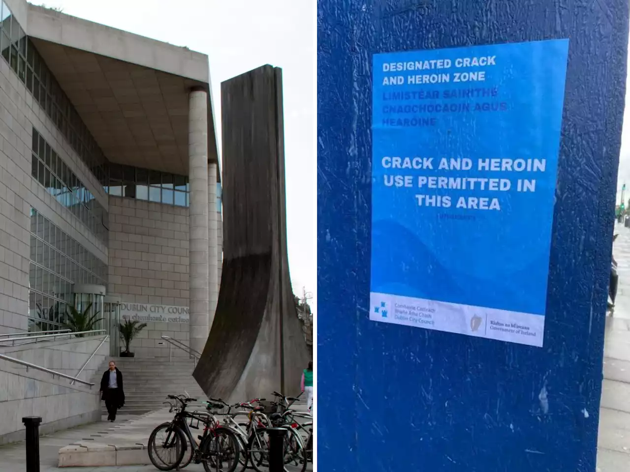 Council to remove 'designated crack and heroin zone' posters in Dublin