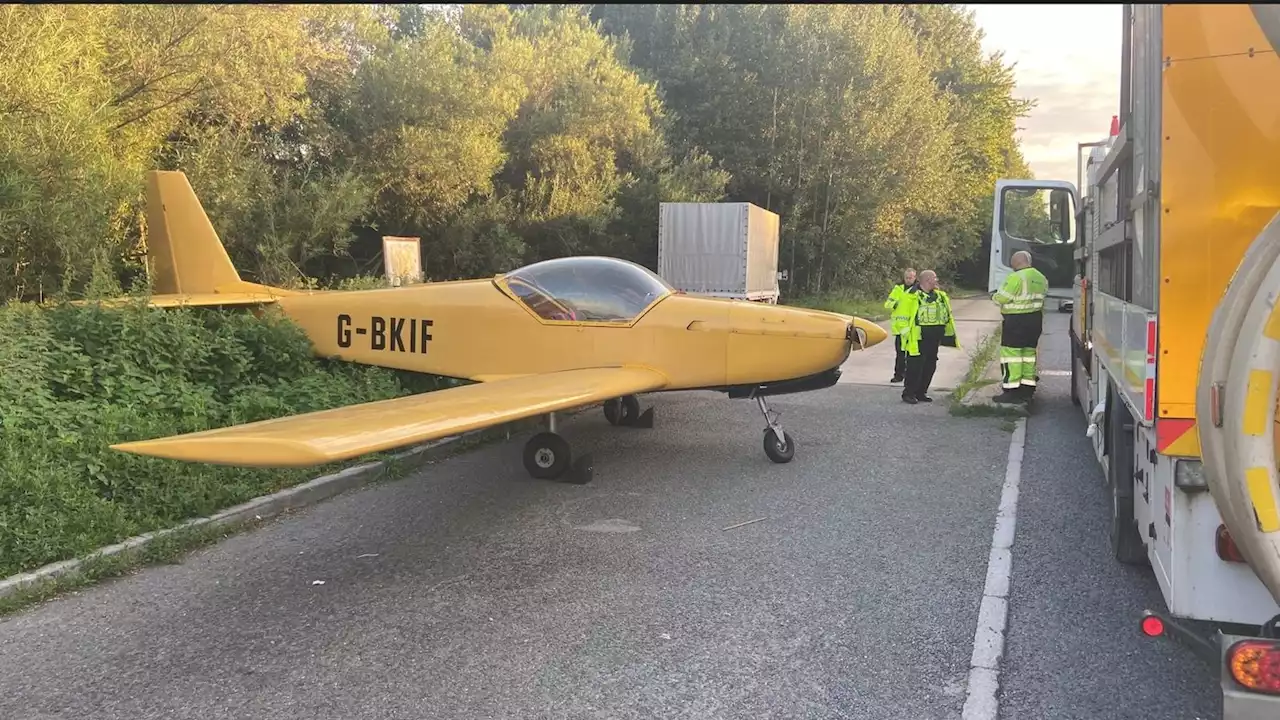 Gloucester A40 plane landing: Light aircraft makes emergency touchdown on central reservation