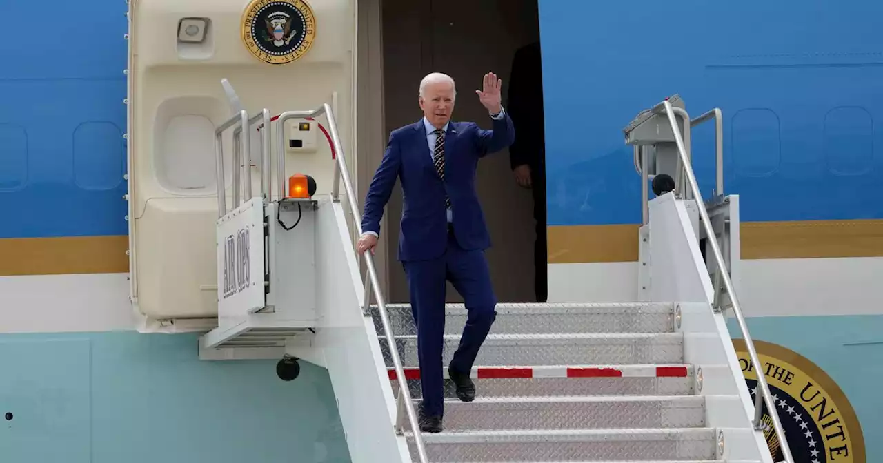 President Joe Biden lands in Utah, is greeted by Gov. Spencer Cox and local leaders