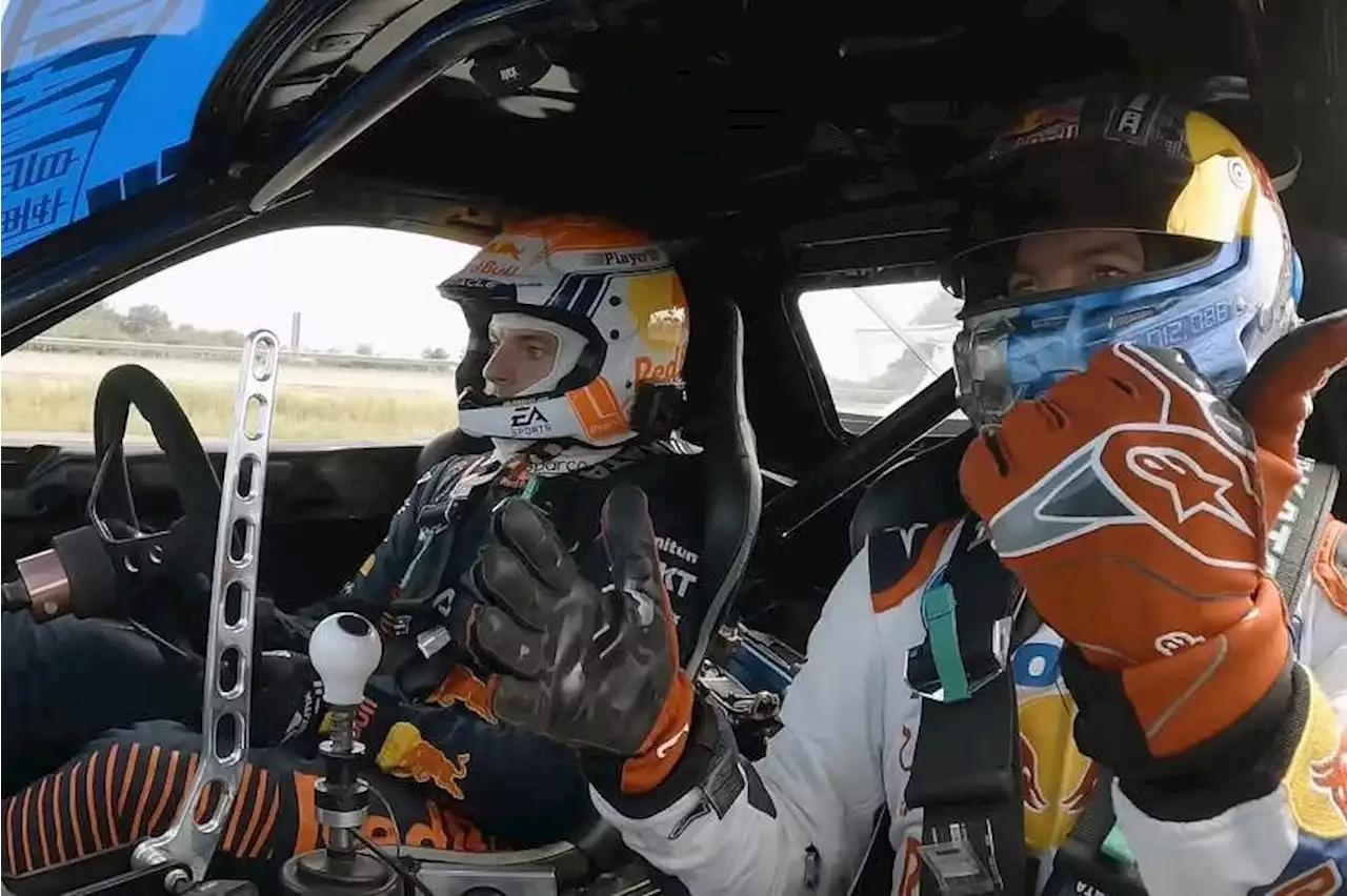 Red Bull’s Max Verstappen gets the drift with a sideways shift
