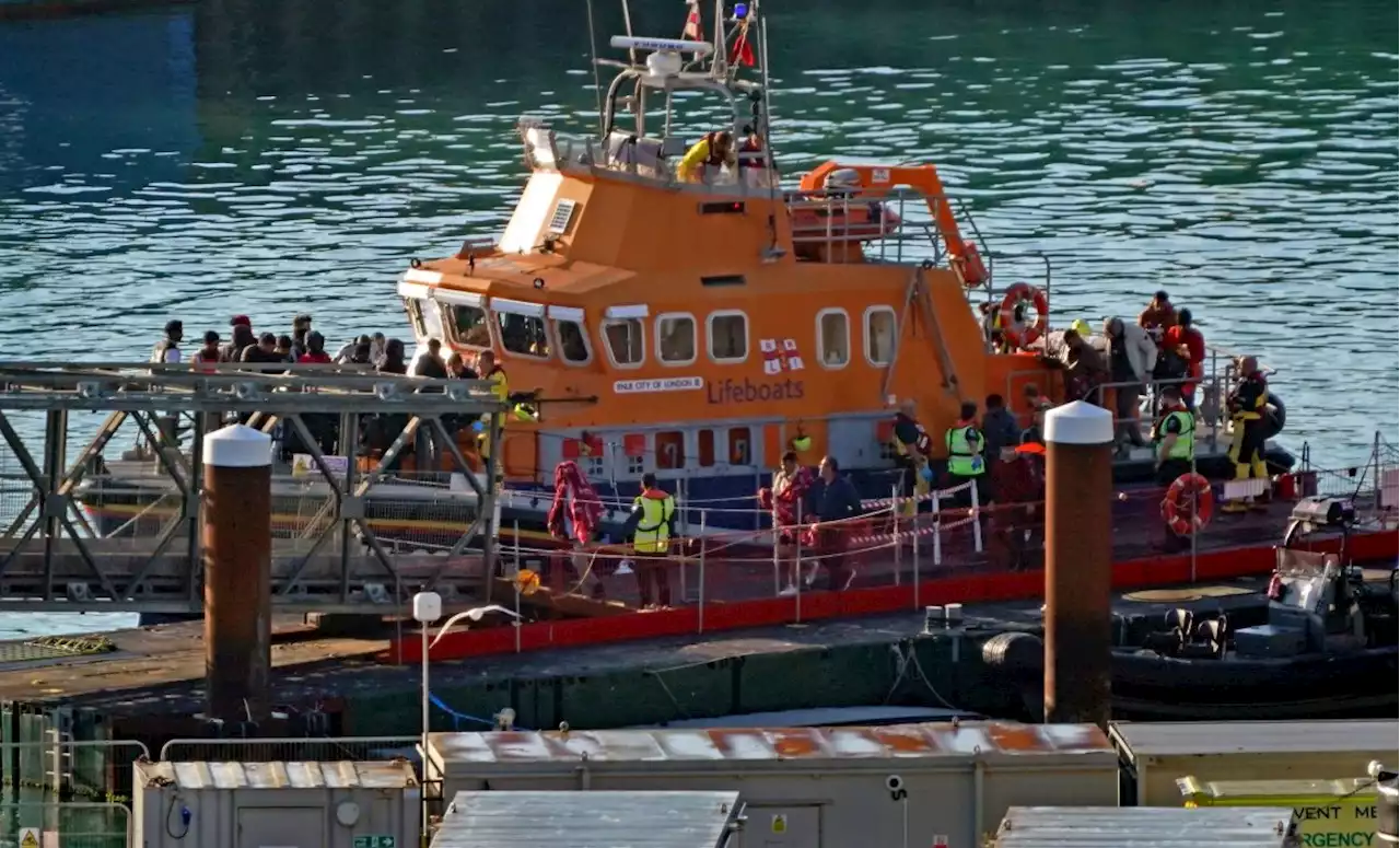 Migrants rescued from water by lifeboat crews while crossing English Channel