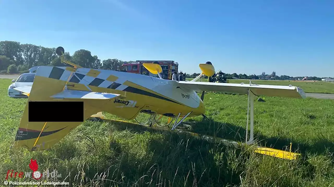 D: Kleinflugzeug überschlägt sich bei Notlandung in Speyer