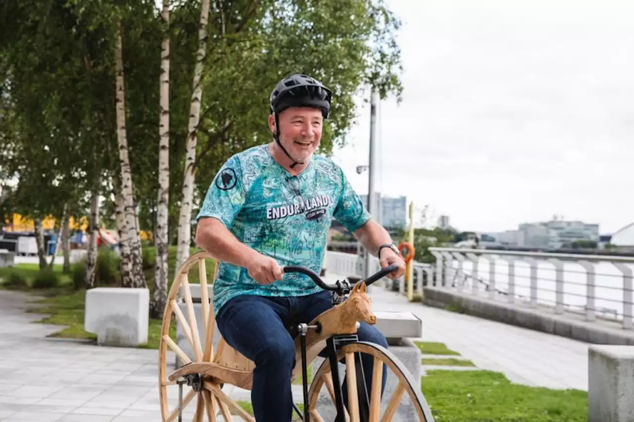 In pictures: Ally McCoist cycles on first-ever pedal bike replica in Glasgow