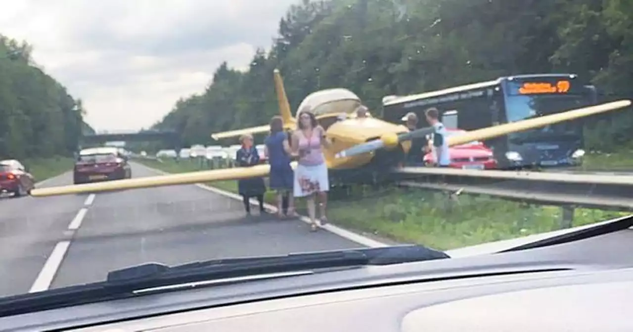 Rush hour chaos as plane lands in the middle of busy motorway