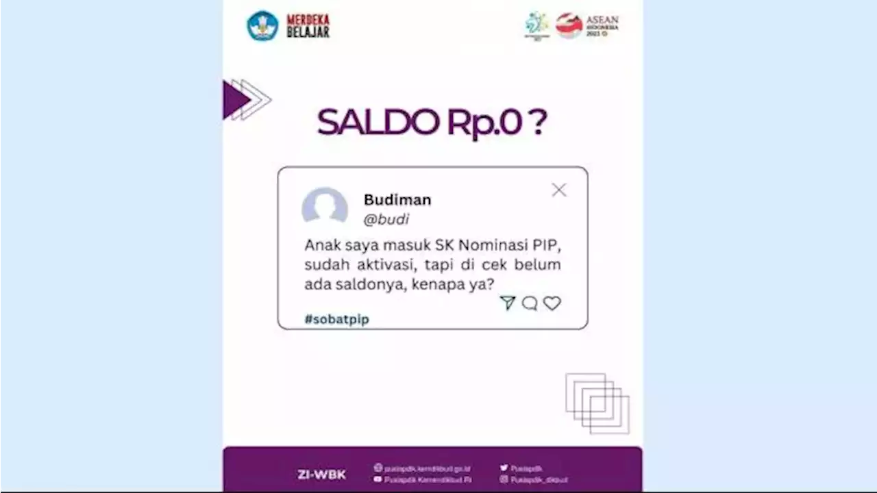 Penyebab Saldo PIP Kemdikbud 2023 Masih Rp0 Padahal Sudah Aktivasi Rekening