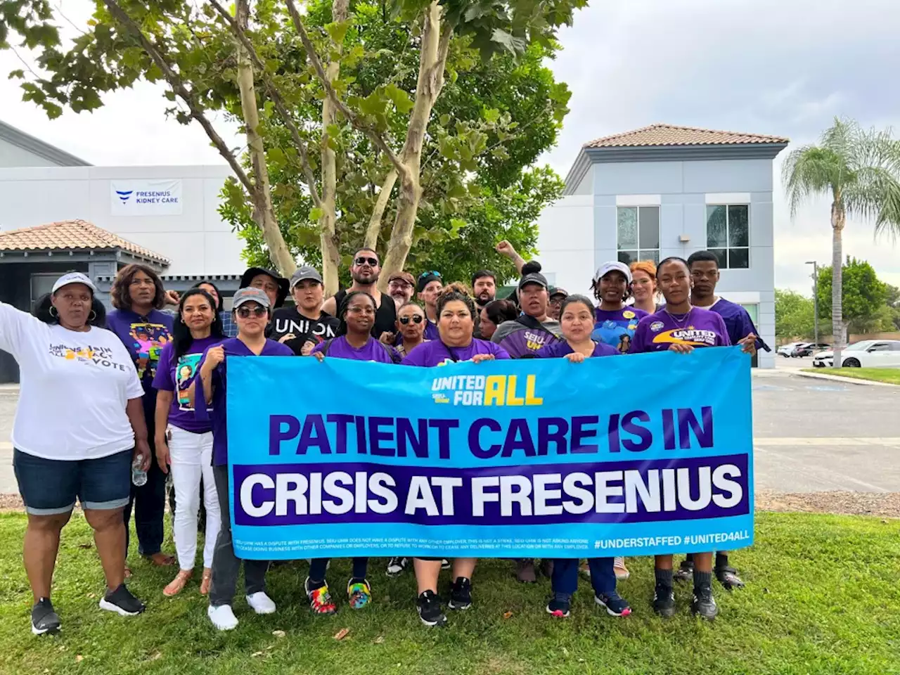 Workers protest understaffing at several Fresenius dialysis clinics