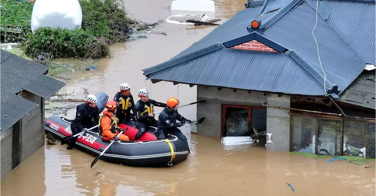 North Korea warns of flood damage after tropical storm drenches South