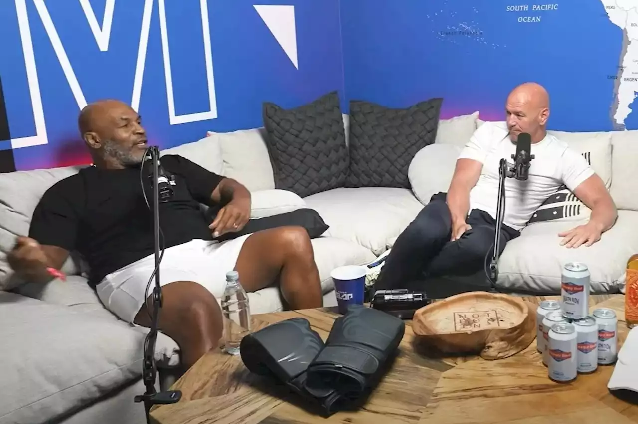 Bizarre moment as Mike Tyson sings KSI's name and Dana White doesn't know how to react