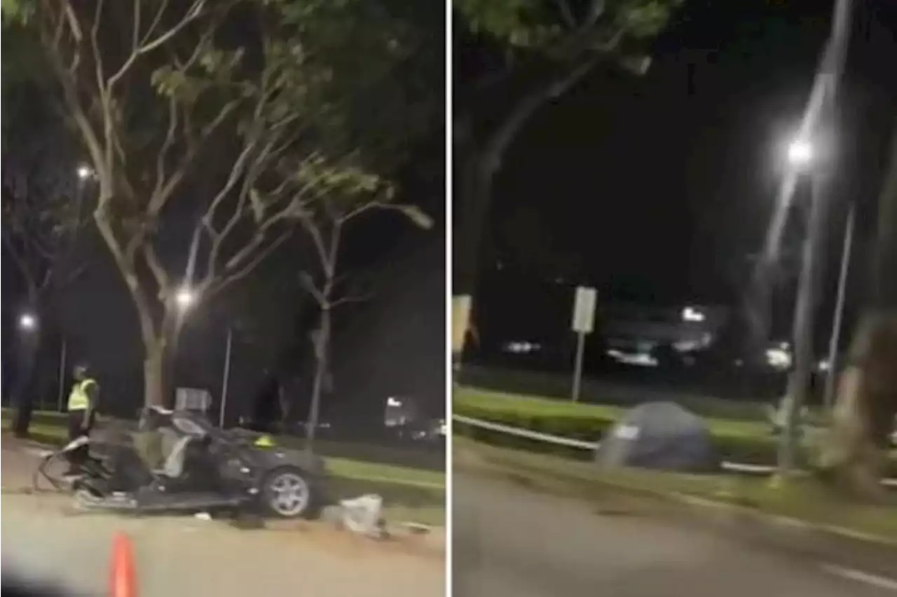 Man dies after accident which splits car in half along Seletar West Link