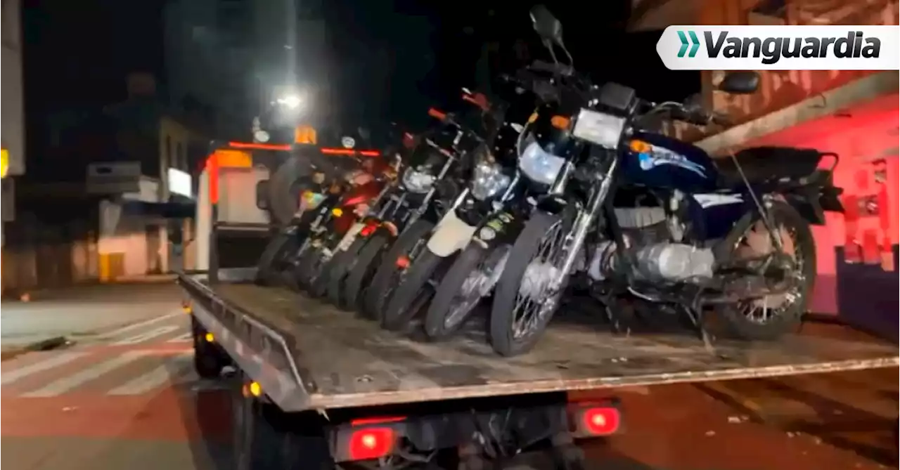 Tránsito inmovilizó 100 motocicletas en operativo para controlar piques ilegales y caravanas en Bucaramanga