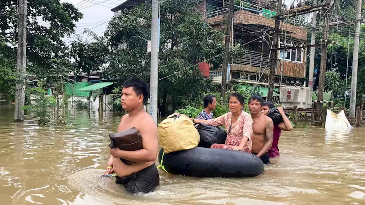 Floods triggered by monsoon rains in Myanmar have killed 5 people, displaced 60,000 since mid-July